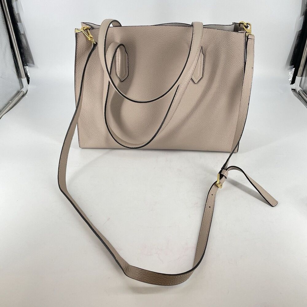 Furla Ludovica Pebbled Leather Tote Pink w/ Crossbody Strap Gold HW - Picture 8 of 9